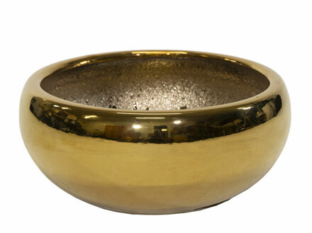 Bloempot Emperor - rond - goud - D27 x H15 cm - glans