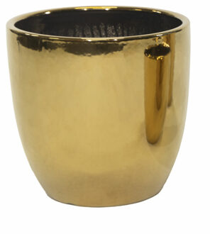 Bloempot Emperor - rond - goud - D29 x H30 cm - glans