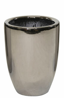 Bloempot Emperor - rond - zilver - D26 x H35 cm - glans