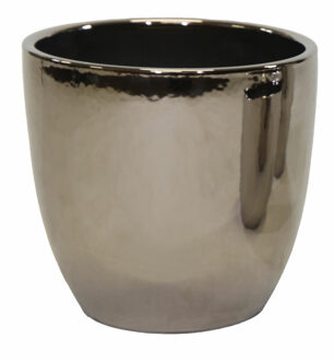 Bloempot Emperor - rond - zilver - D29 x H30 cm