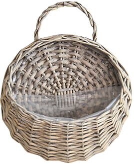 Bloempot Handgemaakte Geweven Opknoping Mand Opslag Mand Bloempot Opknoping Muur Mand Tuin Decoratie Outdoor grijs