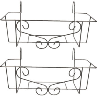 Bloempot hanger - 3x stuks - grijs -20 x 42 cm - metaal ? elegante plantenbakhouder voor balkon en t