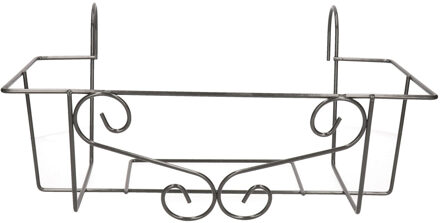 Bloempot hanger - grijs -20 x 42 cm - metaal ? elegante plantenbakhouder voor balkon en tuin