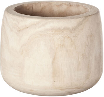 Bloempot - hout - 22 x 17 cm - Plantenpotten Beige