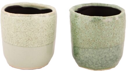 Bloempot keramiek Ø8x8.5cm verschillende