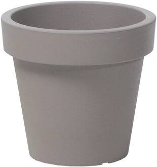 Bloempot - kunststof - taupe - D13,5 x H12 cm - Plantenpotten