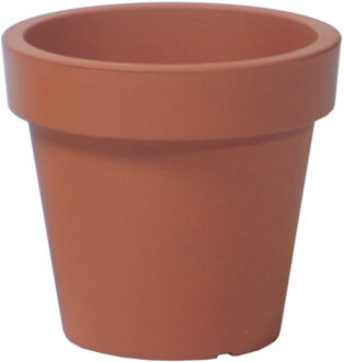 Bloempot - kunststof - terra cotta - D16 x H14,5 cm - Plantenpotten Rood