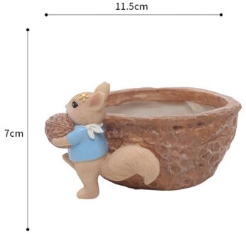 Bloempot Leuke Cartoon Vlezige Eekhoorn Bloempot Desktop Planter Hars Succulent Potten Desktop Decoratie Voor Home Office A2