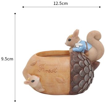 Bloempot Leuke Cartoon Vlezige Eekhoorn Bloempot Desktop Planter Hars Succulent Potten Desktop Decoratie Voor Home Office A4