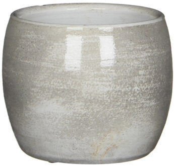 Bloempot - lichtgrijs - keramiek - 14 x 12 cm - Plantenpotten