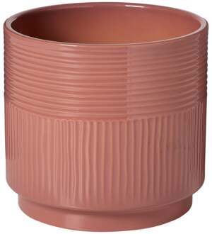 Bloempot lijnen - roze - ø19x17 cm