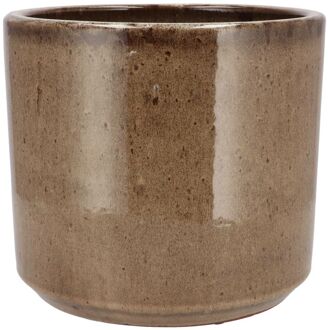 Bloempot Model Brown Glaze - Taupe - D18 X H20 Cm - Glanzend