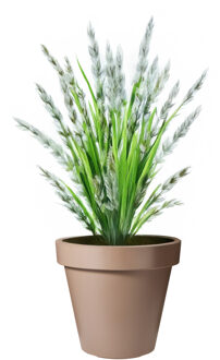 Bloempot - mokka bruin - rond - D30 cm - kunststof