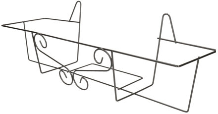 Bloempot muurhanger voor plantenbak - 20 x 42 cm - metaal - Plantenbakbeugels Zilverkleurig