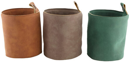 Bloempot Ø13.5x16cm imitatieleer verschillende