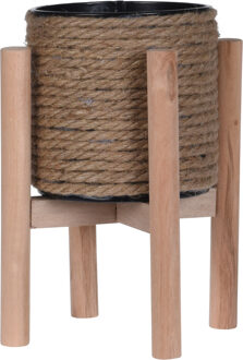 Bloempot op standaard 23cm bruin