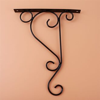 Bloempot Plank Standhouder Tuin Wandlamp Ijzer Opknoping Bloem Plant Pot Beugel Haak Plank Hanger Huishouden Versieren zwart