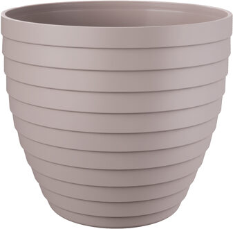 Bloempot/plantenpot Florenzia - taupe - kunststof - D30 x H26,8 cm - voor buiten/binnen - Plantenpotten