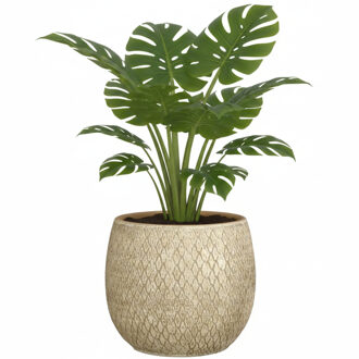 Bloempot / plantenpot Madeira - creme - 23 x 23 cm