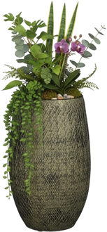 Bloempot / plantenpot Madeira - groen - terracotta - 30 x 50 cm