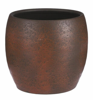 Bloempot/plantenpot - roest/terracotta bruin - voor kamerplant - H26 x D28 cm - Plantenpotten