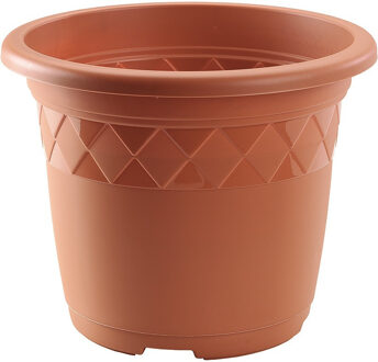 Bloempot/plantenpot terra cotta kunststof diameter 29 cm - Plantenpotten Bruin