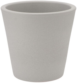bloempot/plantenpot - Vinci - lichtgrijs mat - voor kamerplant - D16 x H18 cm