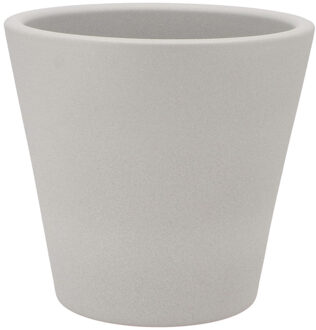 bloempot/plantenpot - Vinci - lichtgrijs mat - voor kamerplant - D22 x H24 cm - Plantenpotten
