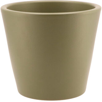 bloempot/plantenpot Vinci - olijfgroen mat - voor kamerplant - D19 x H21 cm - Plantenpotten