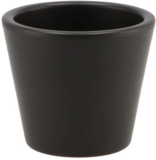 bloempot/plantenpot - Vinci - zwart mat - voor kamerplant - D10 x H12 cm - Plantenpotten