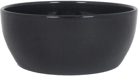 Bloempot - schaal - zwart - glanzend - keramiek - 22 x 9 cm - Plantenpotten