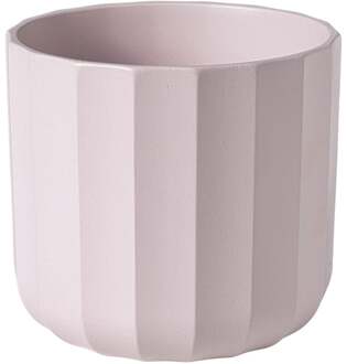 Bloempot streep - roze - ø13.5x12.6 cm