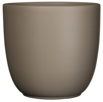 Bloempot - taupe bruin - mat - keramiek - 14 x 14 cm - Plantenpotten