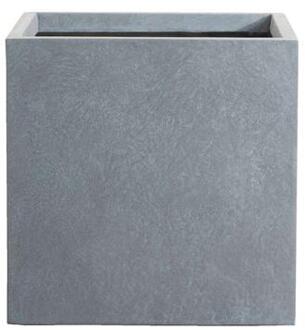 Bloempot Vierkant - cementkleur - 50x50x50 cm - Leen Bakker Grijs - 50 x 50 x 50