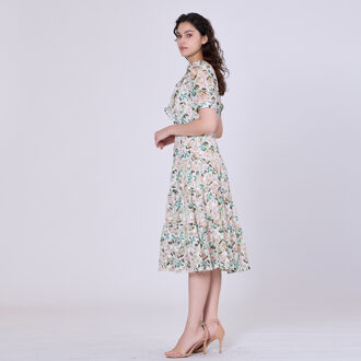 Bloemprint theejurk Wit - XL