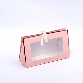 Bloemstuk Zak Kraft Papier Vouwen Hollow Bloem Doos De Hand Doos Kartonnen Bloemen Verpakking Materiaal J6A5526 roze