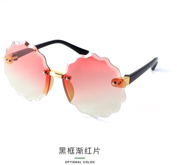 Bloemvorm Kids Zonnebril Gradiënt Mode Kinderen Zonnebril Randloze Meisjes Buitenshuis Reizen UV400 Bescherming Eyewear