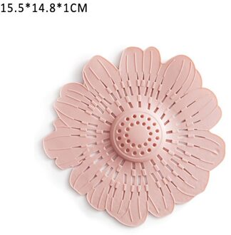 Bloemvorm Multi Purposesewer Afvoer Gadgets Haar Vergiet Reiniging Gereedschap Siliconen Keuken Accessoires Roze