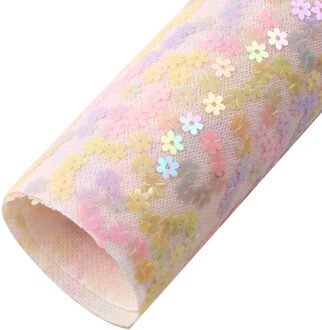 Bloemvorm Pailletten Mesh Stof Iriserende Gaas Lakens Effen Kleur 20X33Cm Voor Diy Hair Bows Oorbellen Zakjes tassen 1132516001