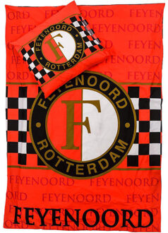 blokken - Dekbedovertrek - Eenpersoons - 140 x 200 - Rood