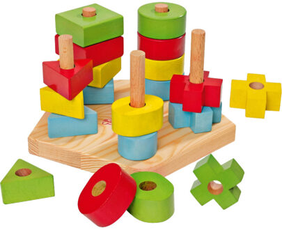 blokkenspel junior 18 x 19 x 10 cm hout 21-delig Multikleur
