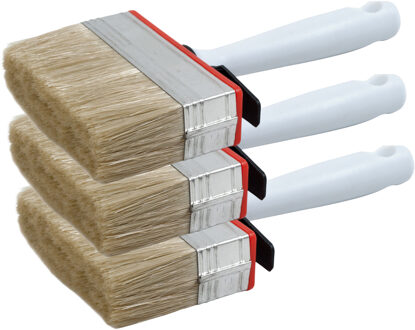 Blokkwast van 10 x 3 cm - 3x - schilderen - verfspullen - dikke kwasten - kunststof
