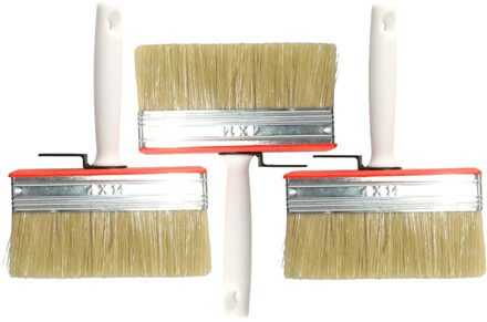 Blokkwast van 14 x 4 cm - 3x - schilderen - verfspullen - dikke kwasten - kunststof
