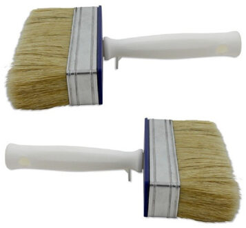 Blokkwast voor verf op waterbasis - 2x - 4 x 14 cm - kwast - synthetisch - Schilders spullen