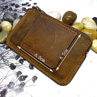 blongk Genuine Leather Small Waist Bag Ultra Thin Belt Pack Mini Zippered Card & ID Holder Case on Belt Men Women LHD-K