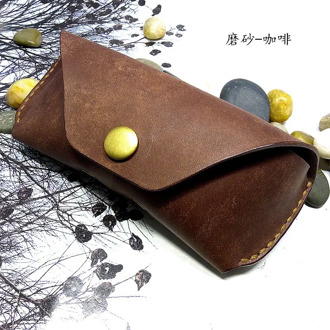 Blongk Glasses Case Waist Bag Handmade Genuine Leather Sunglasses Box Pocket Belt Pack Portable Men Women YJHd-2S