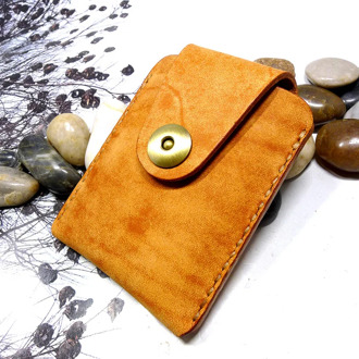 blongk Ultra Thin Waist Bag Leather Fanny Pack on Belt Purse Hand-made Card Holder Women Men S9010d-K1