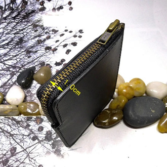 Blongk Zippered Ultra thin Belt Pack Genuine Leather Small Waist Bag Card & ID Holder Mini Wallet Pouch Men LD-K