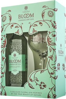 Bloom London Dry Gin + Coppa glas Giftpack 70CL