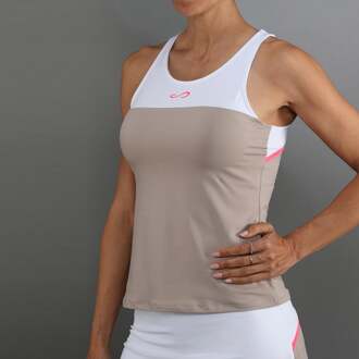 Bloom Tanktop Dames-beige, wit - XL